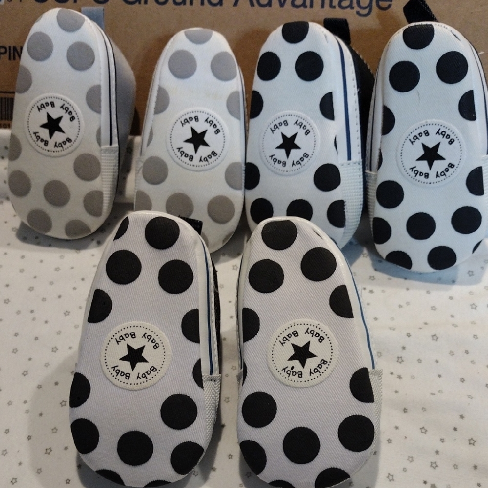 Stylish Black and Gray Kids Sneakers, 3 Pairs - Picture 8 of 10